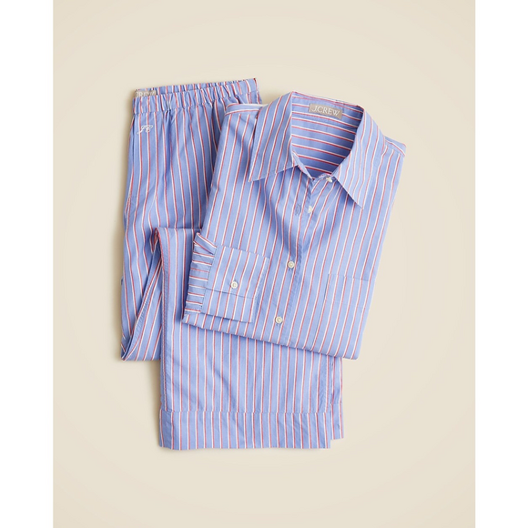 J.Crew Pants - J.Crew Relaxed cotton poplin pajama pant set in stripe in Green